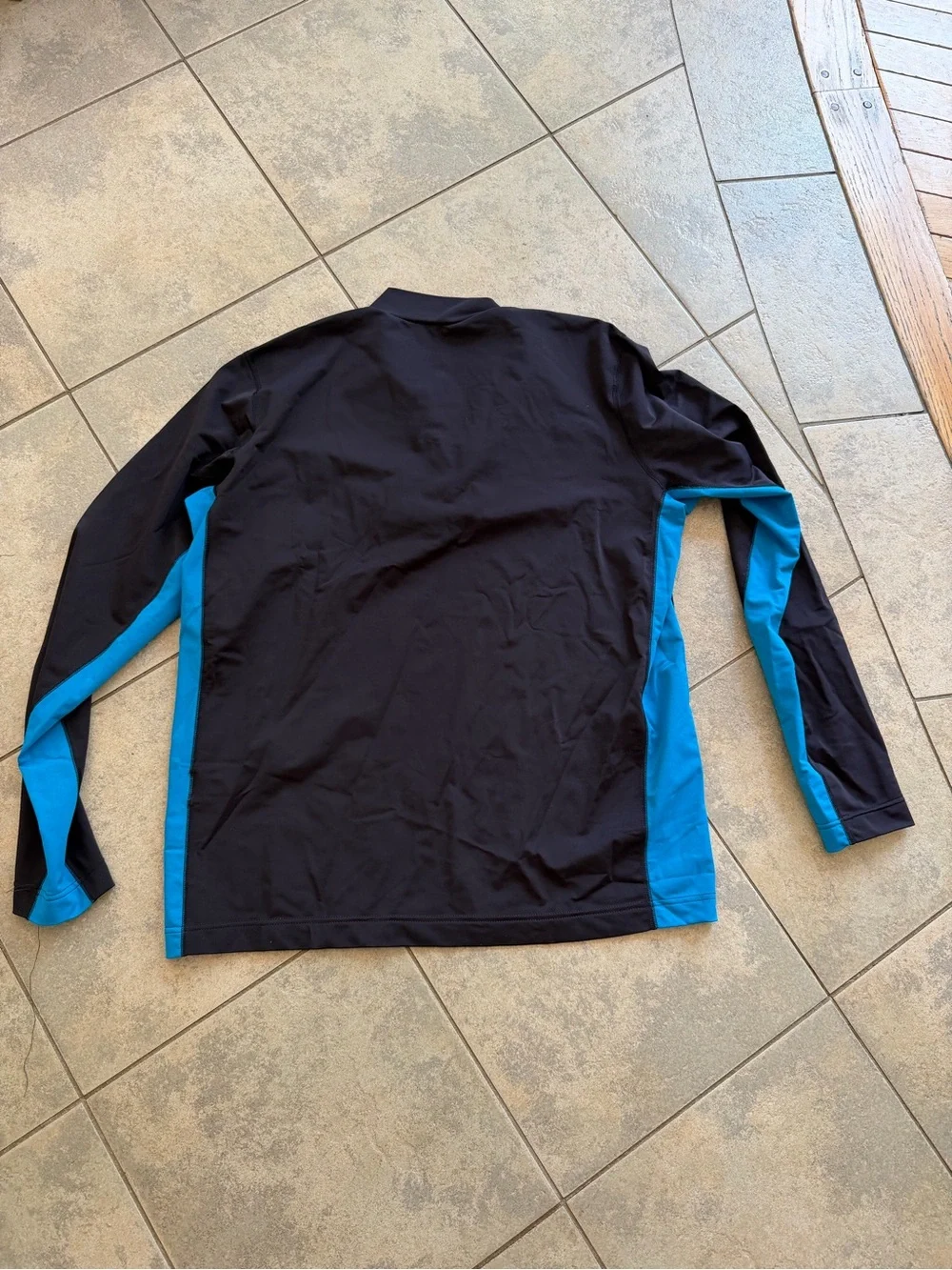 Lands' End Men's SunShade UPF 50 Cooling Quarter-Zip Rash Guard Shirt.